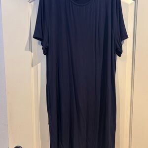 Simple Navy Blue T-Shirt Dress